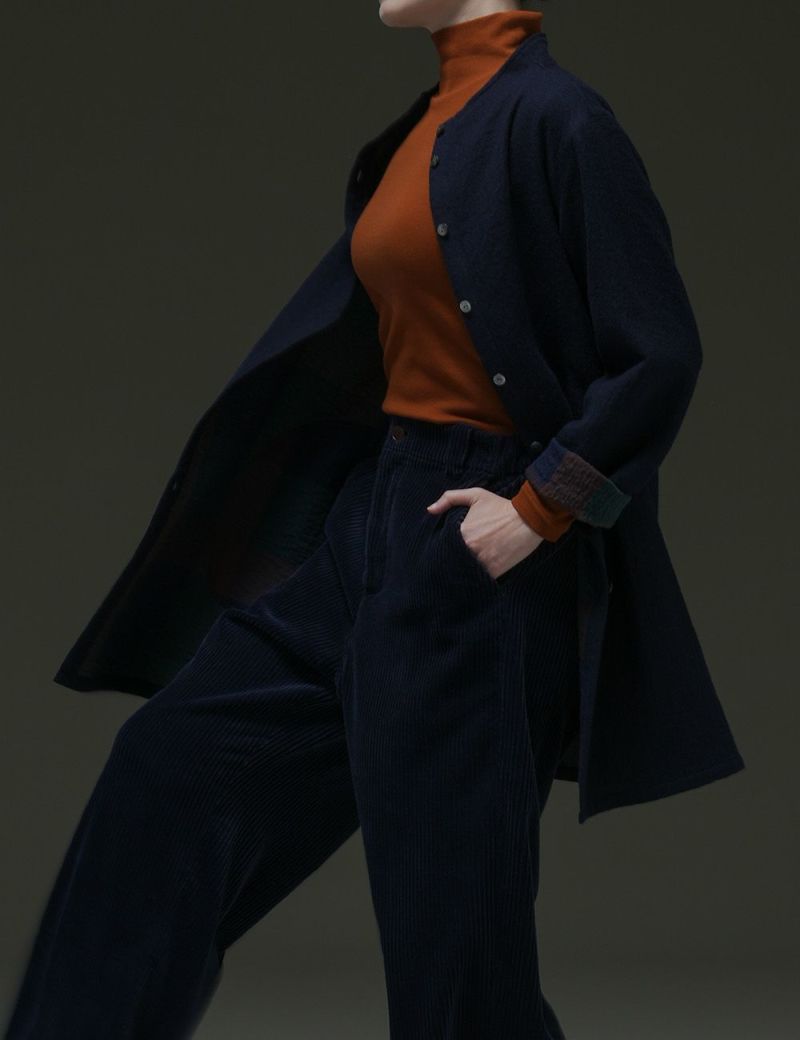 綿ウール二重織裏格子 ブラウス春蘭